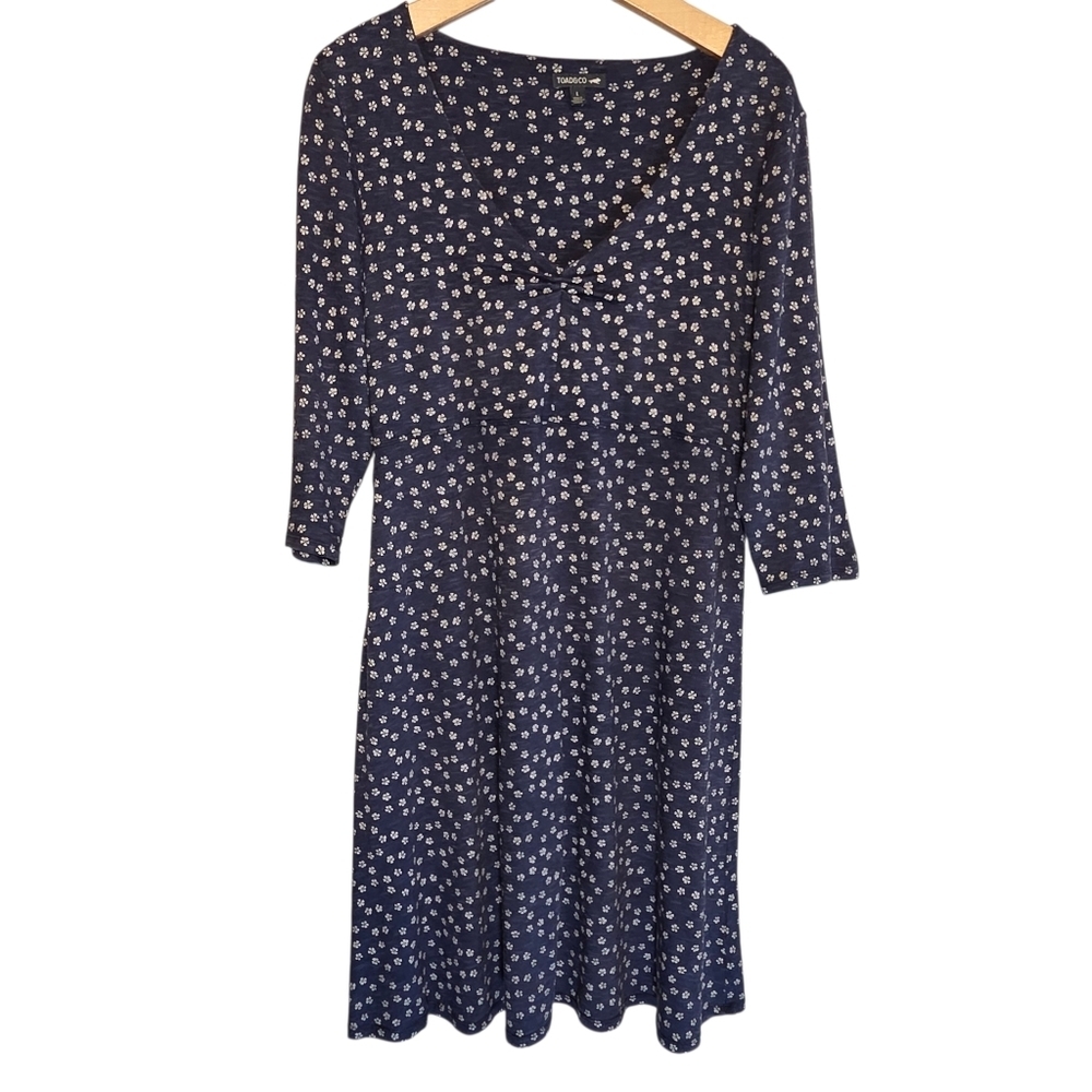 Toad & Co Rosalinda II Dress V-Neck Stretchy Travel Athleisure Outdoors Sz M